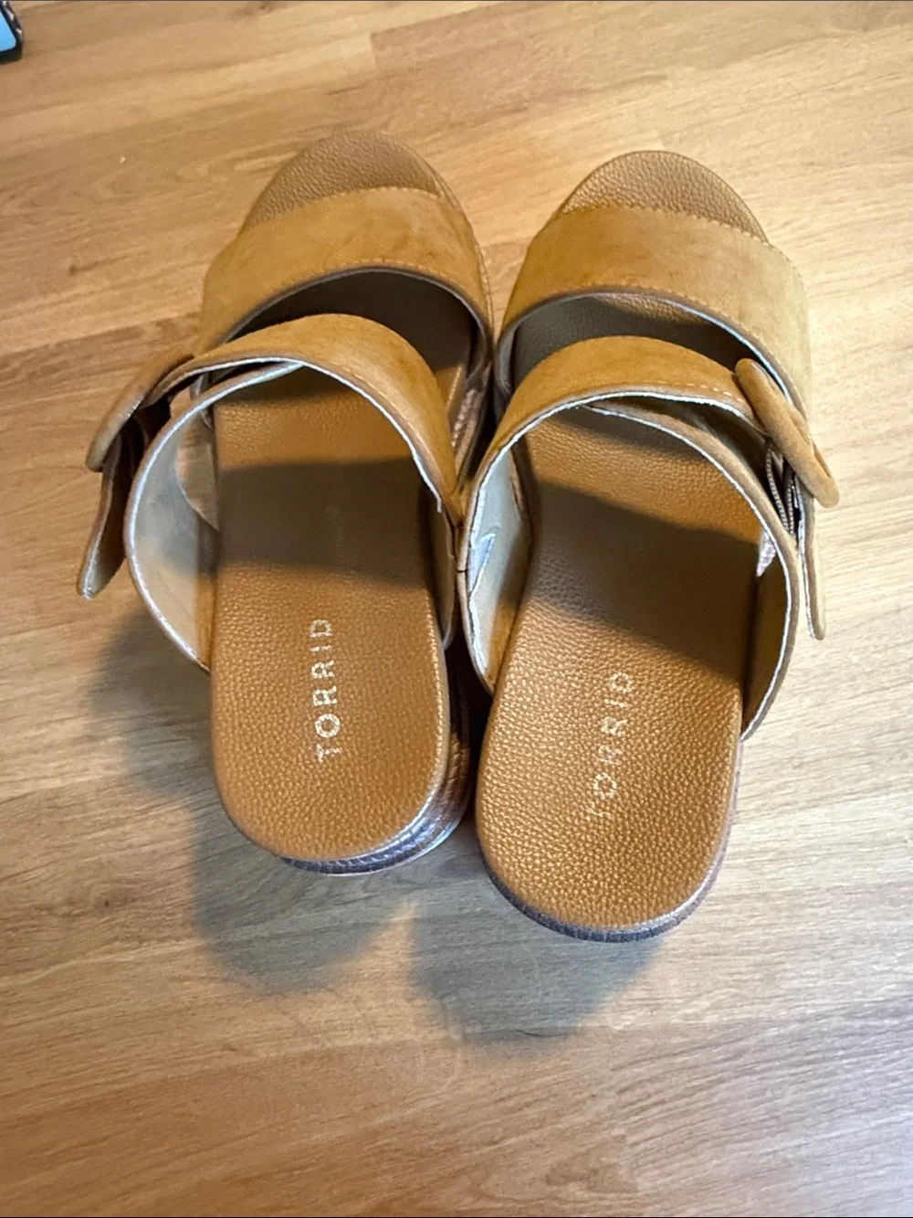 Torrid women’s Tan Suede Slide Sandals WW 7.5
